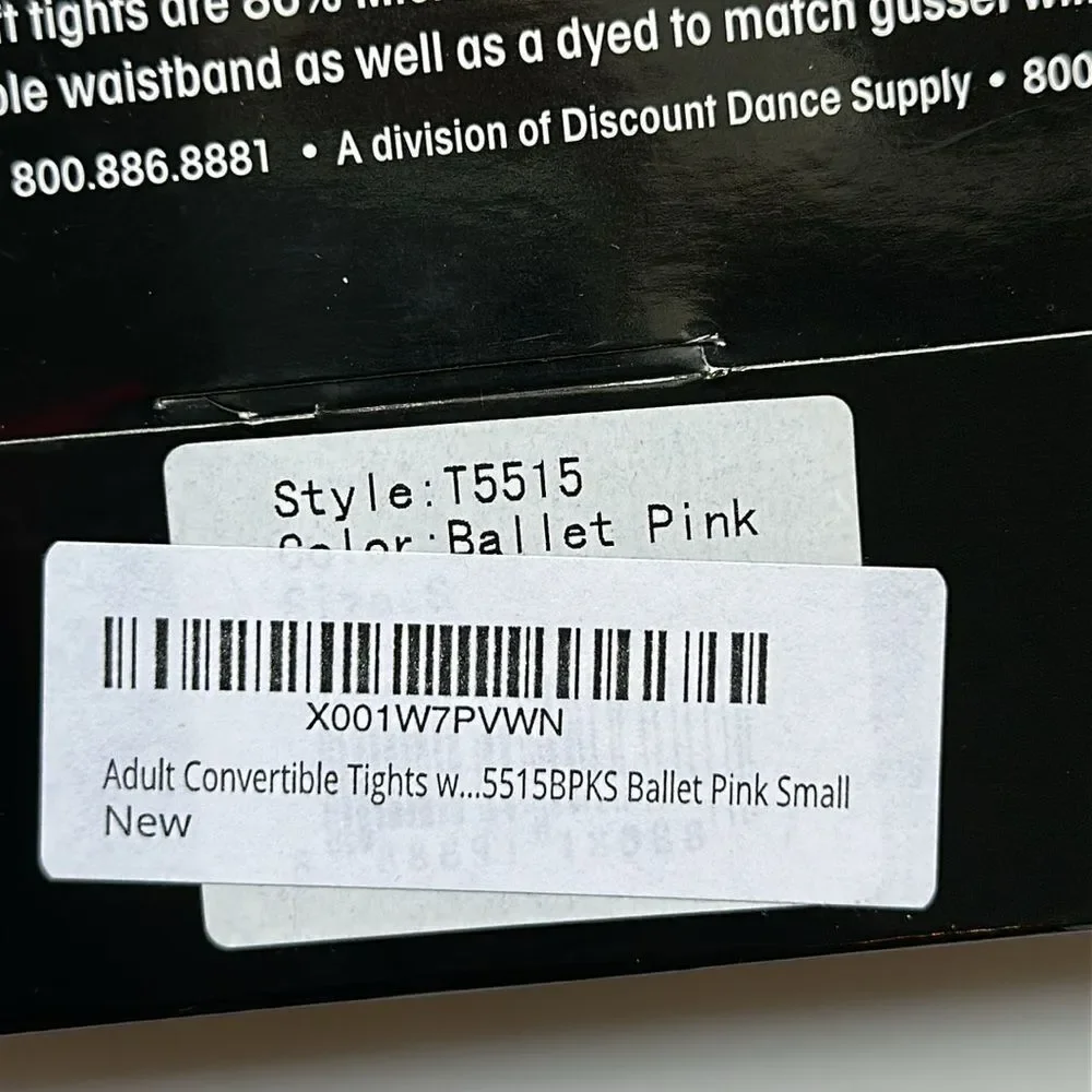 New in packaging Theatricals Convertible Microfiber Ballet Pink‎ Tights - Small